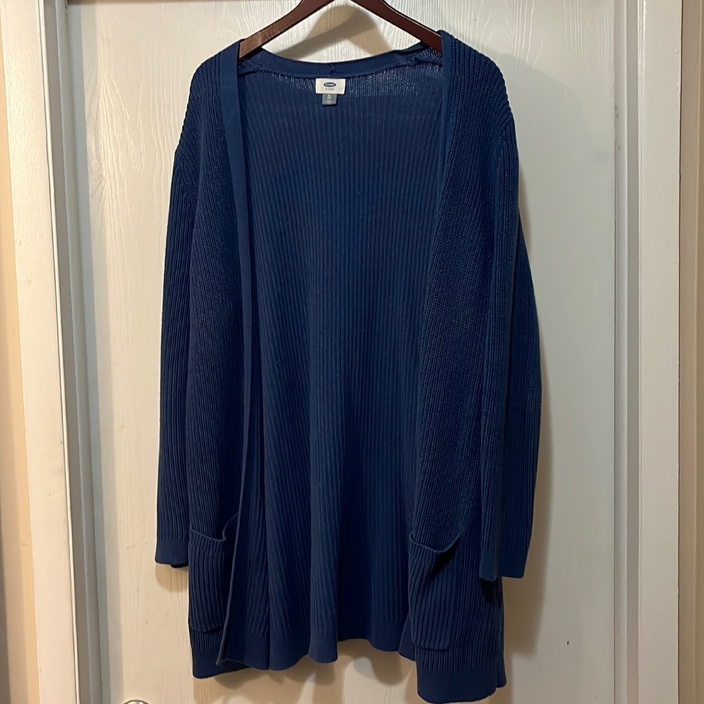 Blue cable knit Old Navy cardigan size XL